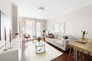 Angyalföldi projekt nappali Home Staging után
